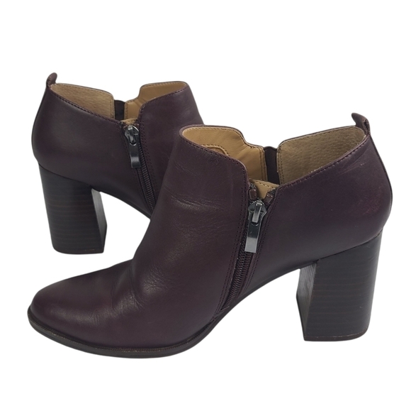 Franco Sarto‎ Dante Leather Chunky Heeled Bootie - Picture 1 of 7